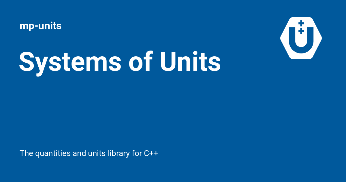 Systems of Units - mp-units
